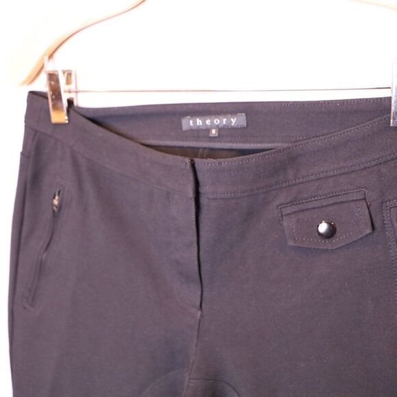 Theory Black Structured Riding Pants Sz 6 - Picture 5 of 9